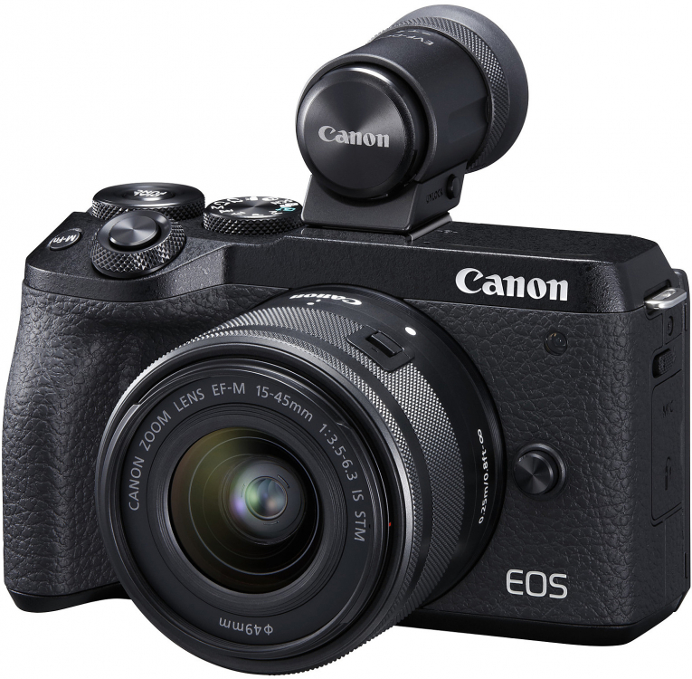 Фотоаппарат Canon EOS M6 Mark II Kit EF-M 15-45mm f/3.5-6.3 IS STM Black + EVF EU26